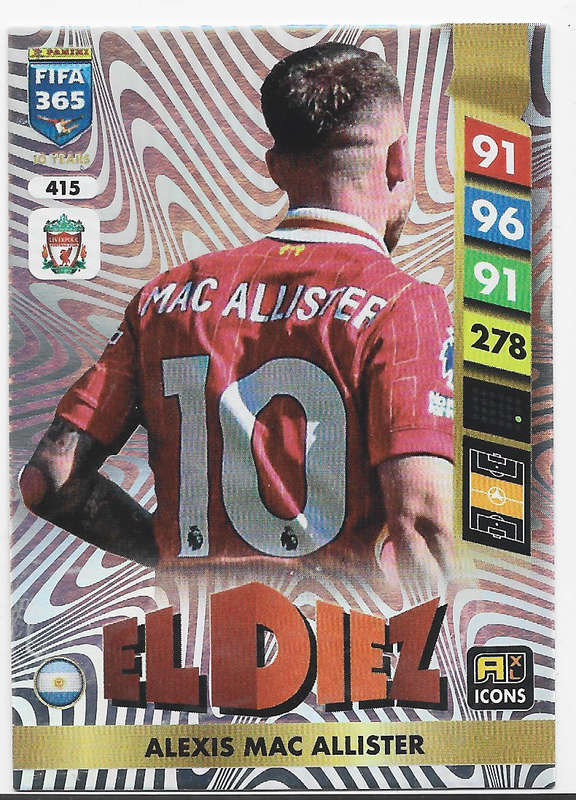 ALEXIS MAC ALLISTER - PANINI FIFA 365 COLLECTION 2025 - FOIL "EL DIEZ" TRADING CARD 415