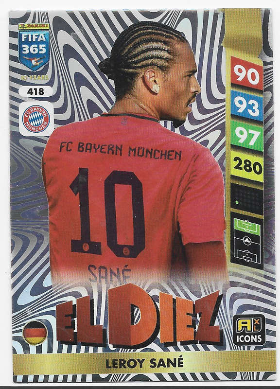 LEROY SANE - PANINI FIFA 365 COLLECTION 2025 - FOIL "EL DIEZ" TRADING CARD 418