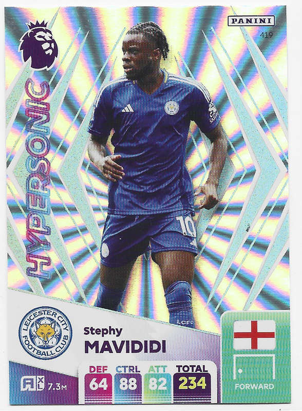 STEPHY MAVIDIDI -  PANINI English Premier League 2024/25 - FOIL "HYPERSONIC" TRADING CARD 419