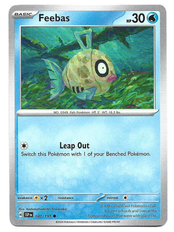 FEEBAS  - POKEMON TCG SURGING SPARKS  COMMON  41/191 TRADING CARD