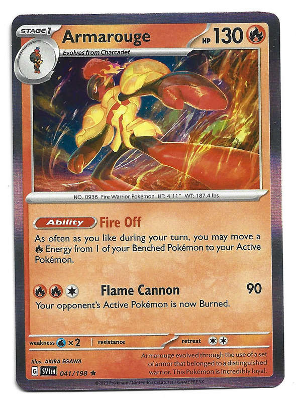 ARMAROUGE - HOLO RARE   41/198 POKEMON TCG SCARLET & VIOLET TRADING CARD