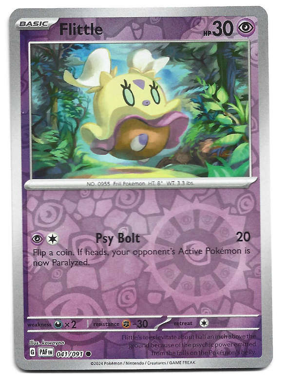 FLITTLE -  REVERSE HOLO  41/91 POKEMON TCG PALDEAN FATES  TRADING CARD