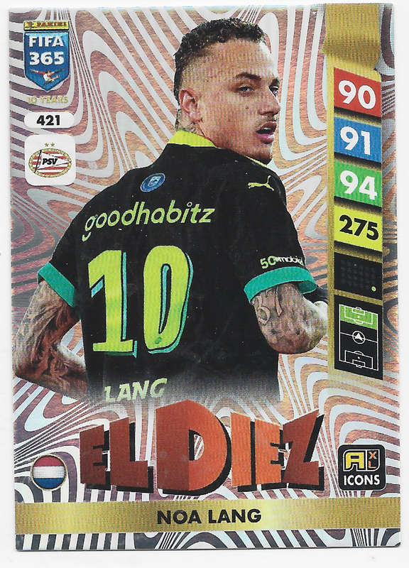 NOA LANG - PANINI FIFA 365 COLLECTION 2025 - FOIL "EL DIEZ" TRADING CARD 421