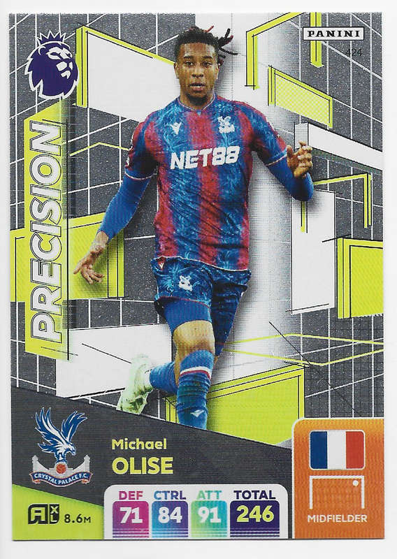 MICHAEL OLISE -  PANINI English Premier League 2024/25 - FOIL "PRECISSION" TRADING CARD 424