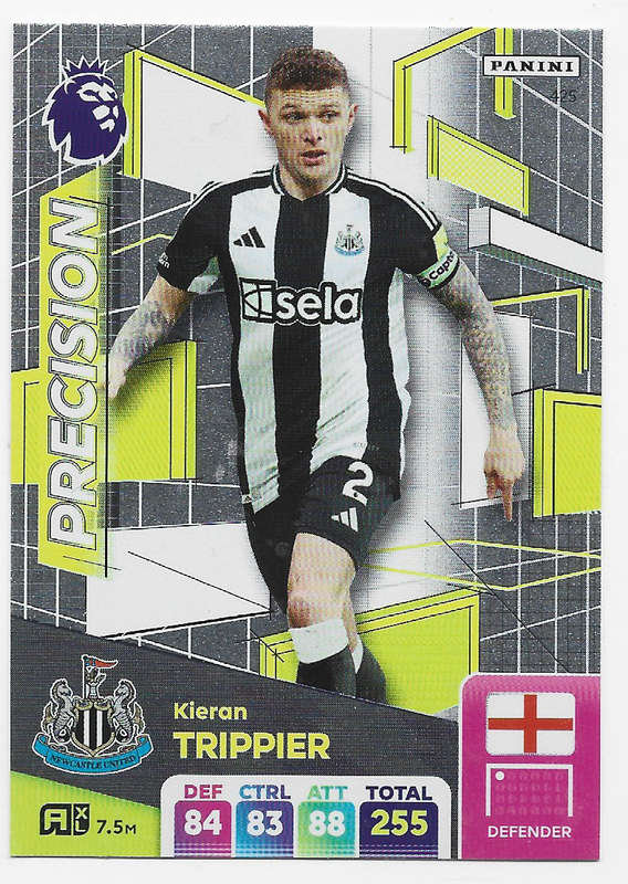 KIERAN TRIPPIER -  PANINI English Premier League 2024/25 - FOIL "PRECISSION" TRADING CARD 425