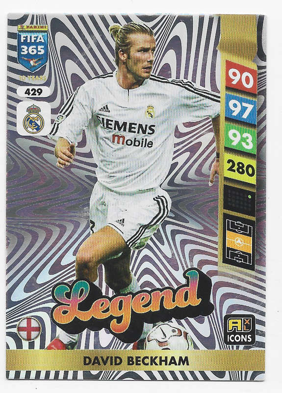 DAVID BECKHAM - PANINI FIFA 365 COLLECTION 2025 - RARE FOIL "LEGEND" TRADING CARD 429
