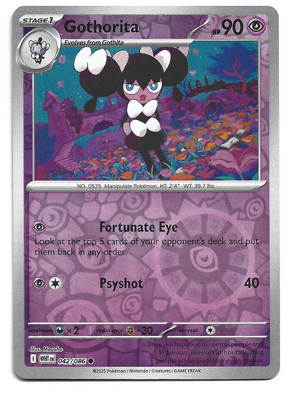 GOTHORITA - REVERSE HOLO  42/86 POKEMON TCG WHITE FLARE TRADING CARD
