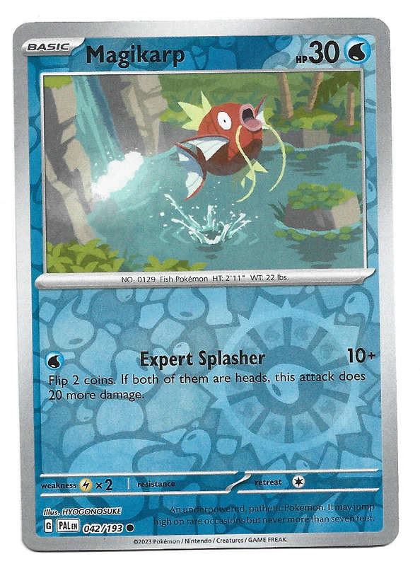 POKEMON CARD - MAGIKARP  42/193  Reverse Holo  Paldea Evolved Trading Card - Mint