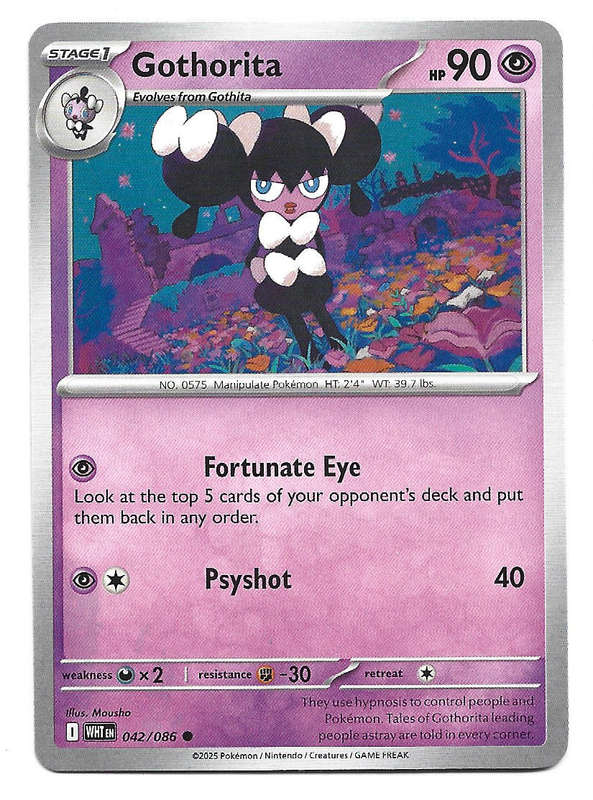 GOTHORITA - COMMON  42/86 POKEMON TCG WHITE FLARE TRADING CARD