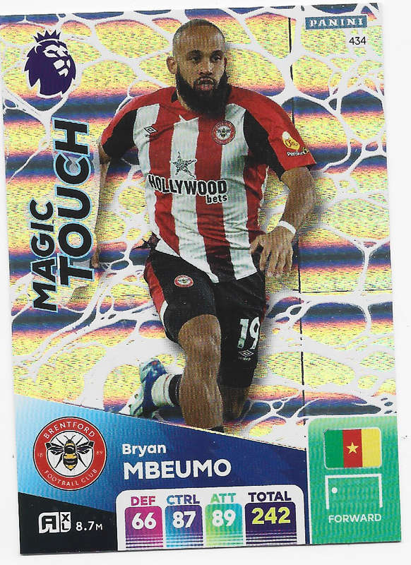 BRYAN MBEUMO -  PANINI English Premier League 2024/25 - FOIL "MAGIC TOUCH" TRADING CARD 434