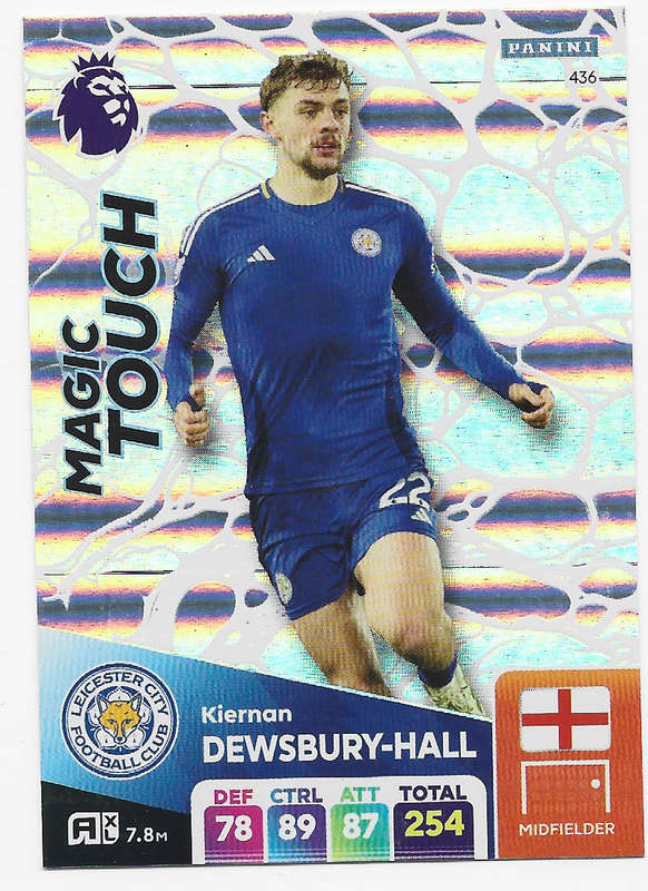 KIERNAN DEWSBURY -  PANINI English Premier League 2024/25 - FOIL "MAGIC TOUCH" TRADING CARD 436