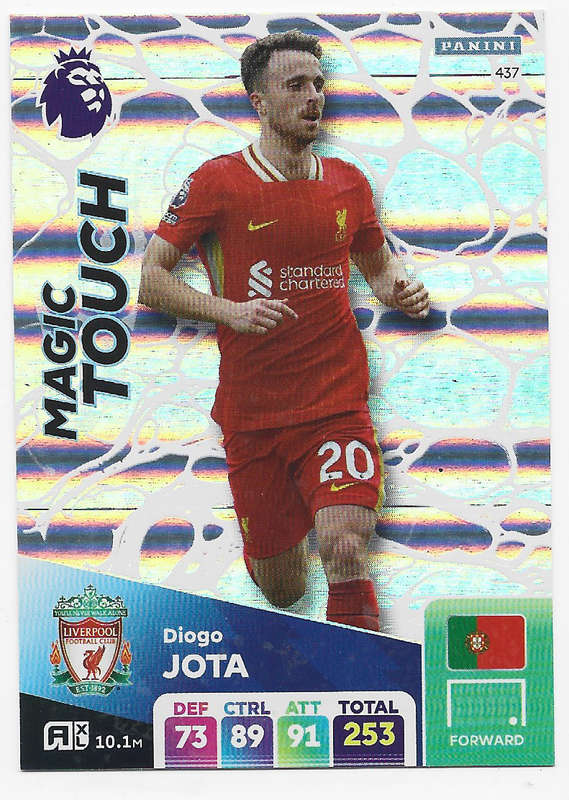 DIOGO JOTA -  PANINI English Premier League 2024/25 - FOIL "MAGIC TOUCH" TRADING CARD 437