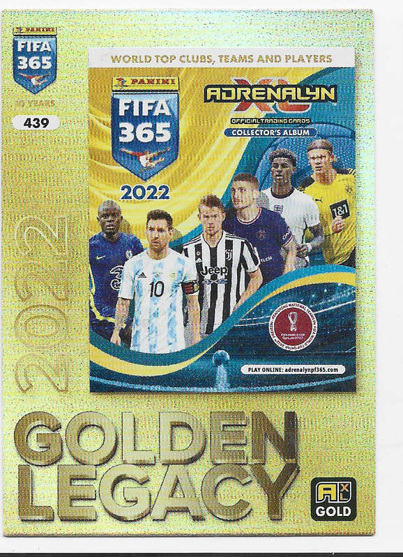 GOLDEN LEGACY - PANINI FIFA 365 COLLECTION 2025 - RARE FOIL "10 YEARS CELEBRATION" TRADING CARD 439