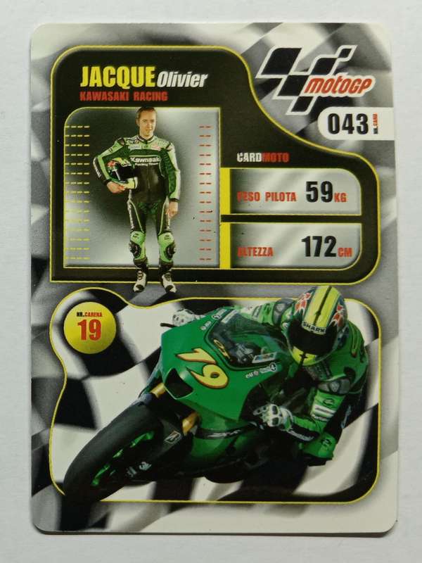 OLIVIER JACQUE - MOTO GP 07 `PREZIOSI COLLECTION`  - RARE FOIL TRADING CARD 043