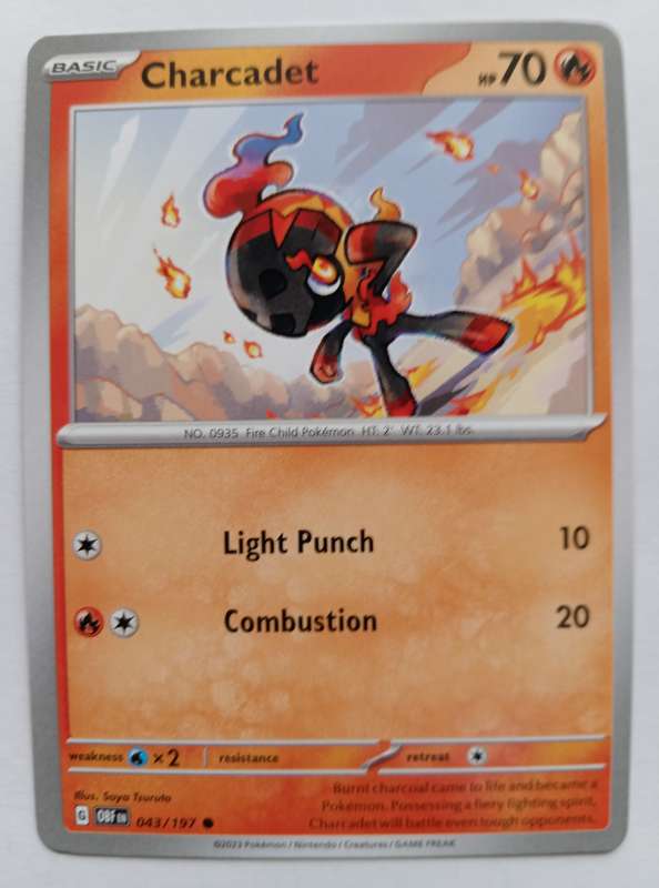 POKEMON CARD - CHARCADET  43/193 COMMON OBSIDIAN FLAMES 2023 - MINT