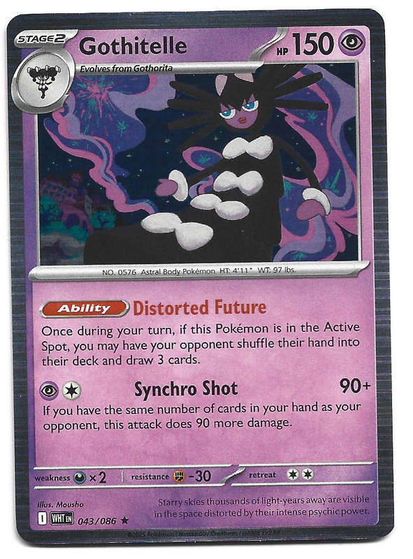 GOTHITELLE - HOLO RARE  43/86 POKEMON TCG WHITE FLARE TRADING CARD