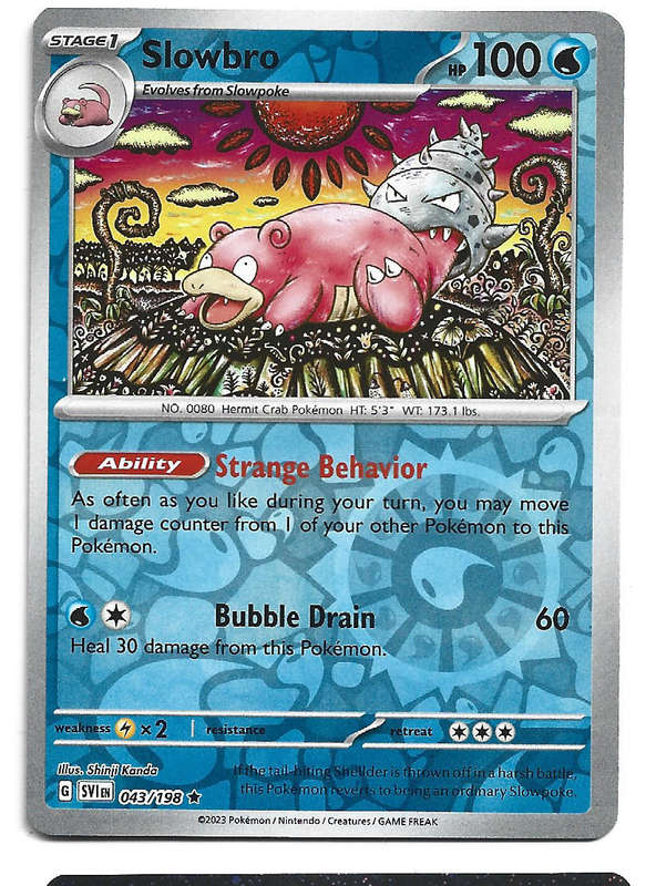 SLOWBRO - REVERSE HOLO  43/198 POKEMON TCG SCARLET & VIOLET TRADING CARD