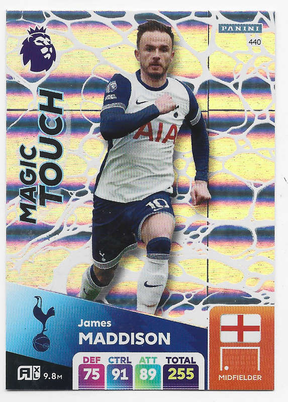 JAMES MADDISON -  PANINI English Premier League 2024/25 - FOIL "MAGIC TOUCH" TRADING CARD 440