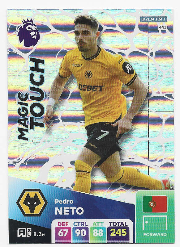PEDRO NETO -  PANINI English Premier League 2024/25 - FOIL "MAGIC TOUCH" TRADING CARD 441