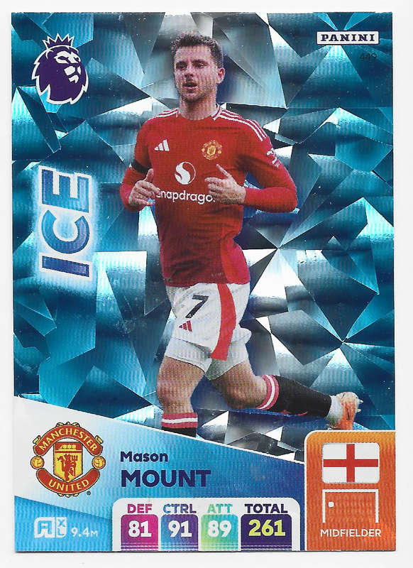 MASON MOUNT -  PANINI English Premier League 2024/25 - FOIL "ICE" TRADING CARD 449