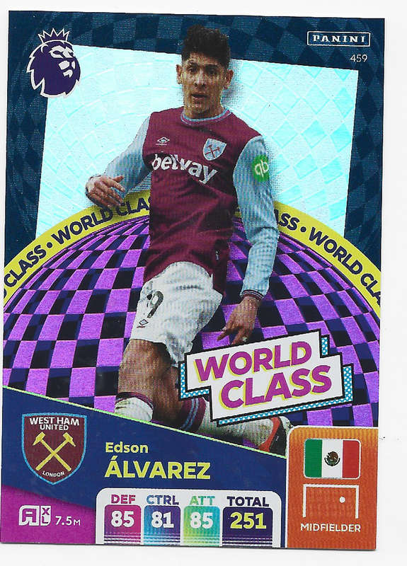 EDSON ALVAREZ -  PANINI English Premier League 2024/25 - FOIL "WORLD CLASS" TRADING CARD 459
