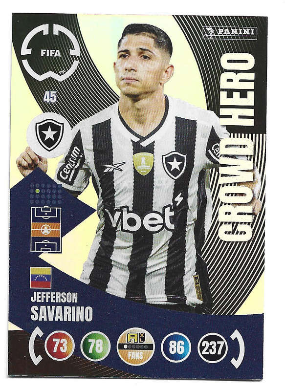 JEFFERSON SAVARINO - PANINI CLUB WORLD CUP 2025 - FOIL CROWD HERO TRADING CARD 45
