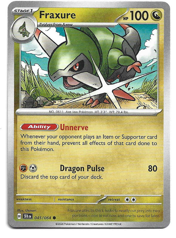 POKEMON CARD - FRAXURE  45/64 Common Shrouded Fable Trading Card - Mint