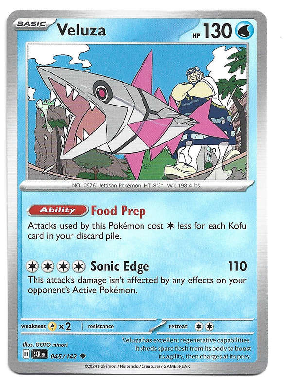 VELUZA -  COMMON  45/142 POKEMON TCG STELLAR CROWN TRADING CARD