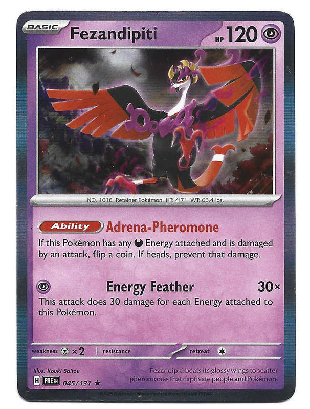 FEZANDIPITI  - HOLO RARE  45/131  POKEMON PRISMATIC EVOLUTIONS TRADING CARD