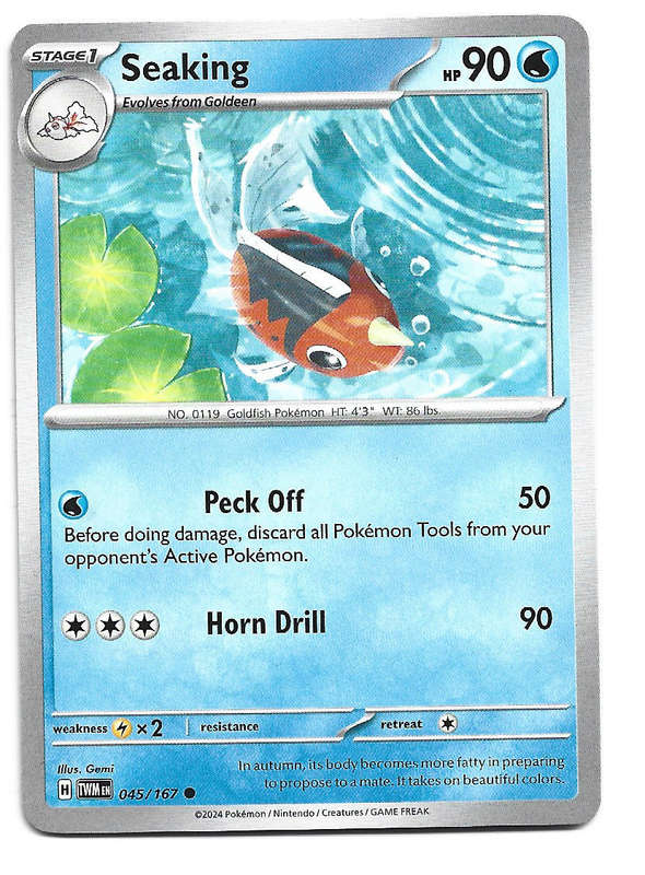 SEAKING - COMMON  45/167 POKEMON TCG TWILIGHT MASQUERADE TRADING CARD
