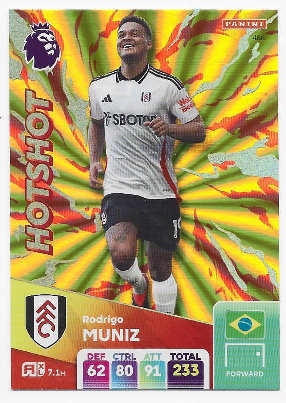 RODRIGO MUNIZ -  PANINI English Premier League 2024/25 - FOIL "HIOTSHOT" TRADING CARD 466