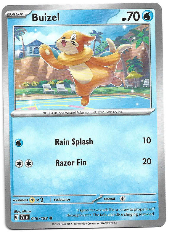 BUIZEL - POKEMON SCARLET & VIOLET  46/198 COMMON TRADING CARD