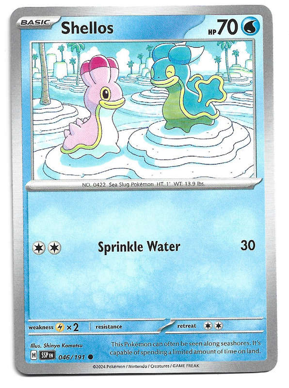 SHELLOS  - COMMON  46/191 POKEMON TCG SURGING SPARKS TRADING CARD