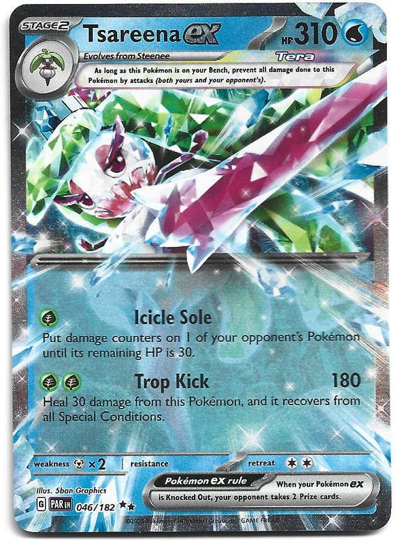 TSAREENA EX -   HOLO RARE POKEMON TCG PARADOX RIFT  46/182 TRADING CARD