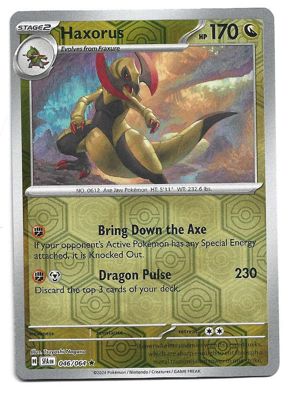 HAXORUS - REVERSE HOLO  POKEMON SHROUDED FABLE  46/64 TRADING CARD