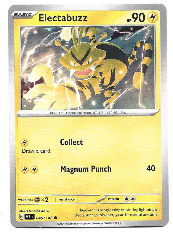 ELECTABUZZ -  COMMON  46/142 POKEMON TCG STELLAR CROWN TRADING CARD