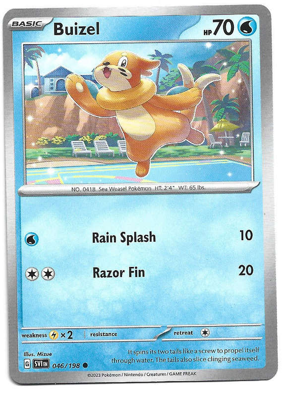 BUIZEL - COMMON  46/198  POKEMON TCG SCARLET & VIOLET TRADING CARD