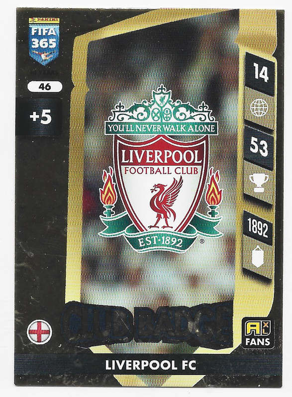 LIVERPOOL FC - PANINI FIFA 365 COLLECTION 2025 - FOIL "CLUB BADGE" TRADING CARD 46