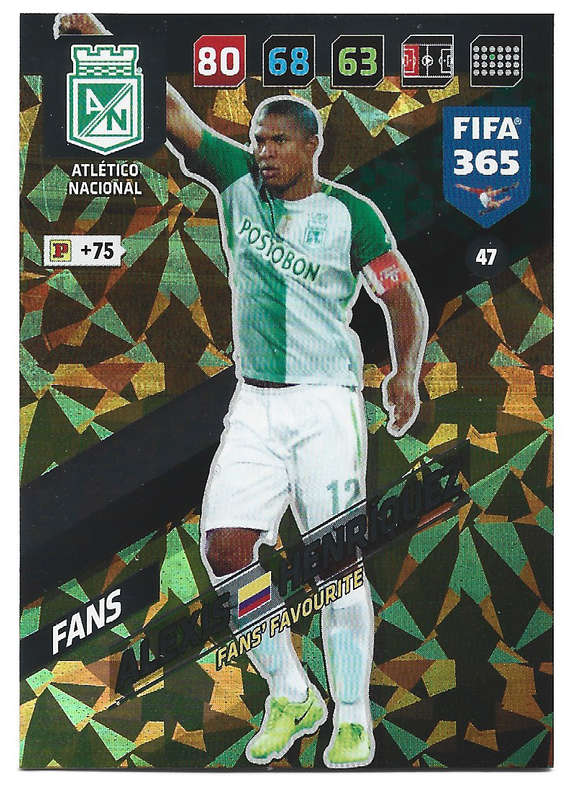 ALEXIS HENRIQUEZ - PANINI `FIFA 365 2018` COLLECTION - FOIL `FANS FAVOURITE` TRADING CARD 47