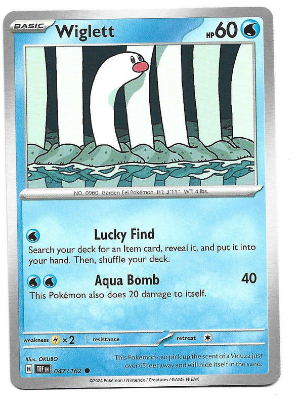 WIGLETT - COMMON  47/162 POKEMON TCG TEMPORAL FORCES TRADING CARD