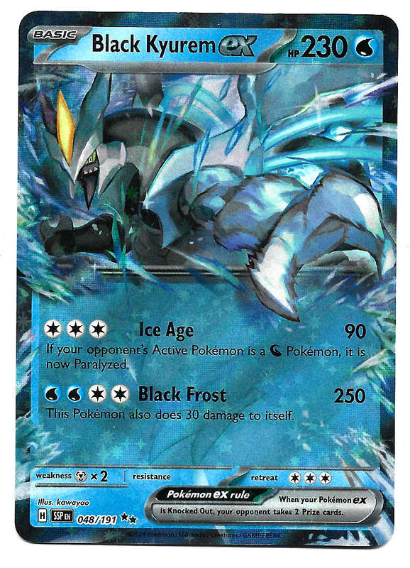 BLACK KYUREM EX -  HOLO D/RARE   48/191  POKEMON TCG SURGING SPARKS TRADING CARD