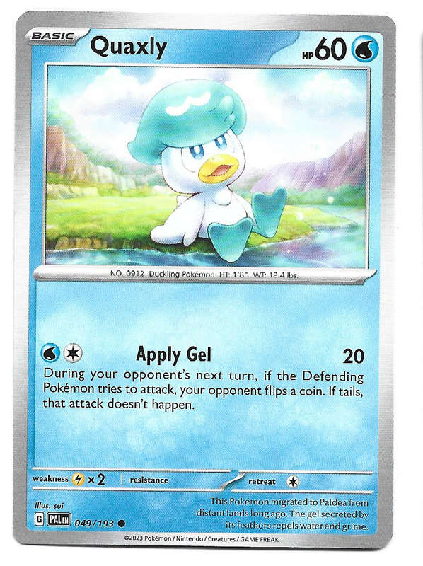 QUAXLY -  COMMON  49/193 POKEMON TCG PALDEA EVOLVED TRADING CARD