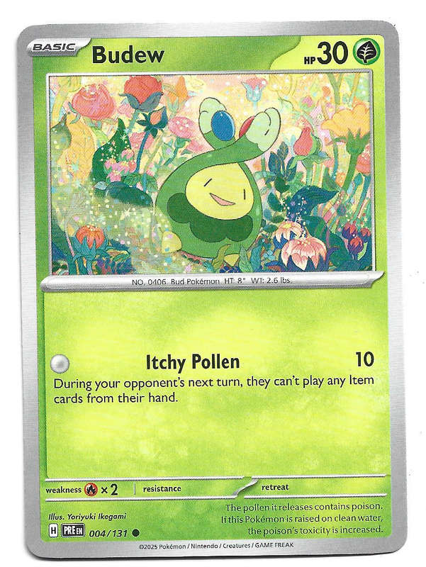 BUDEW - COMMON  4/131 POKEMON TCG PRISMATIC EVOLUTIONS  TRADING CARD