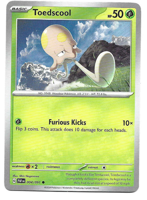 TOEDSCOOL -  COMMON  4/91 POKEMON TCG PALDEAN FATES  TRADING CARD