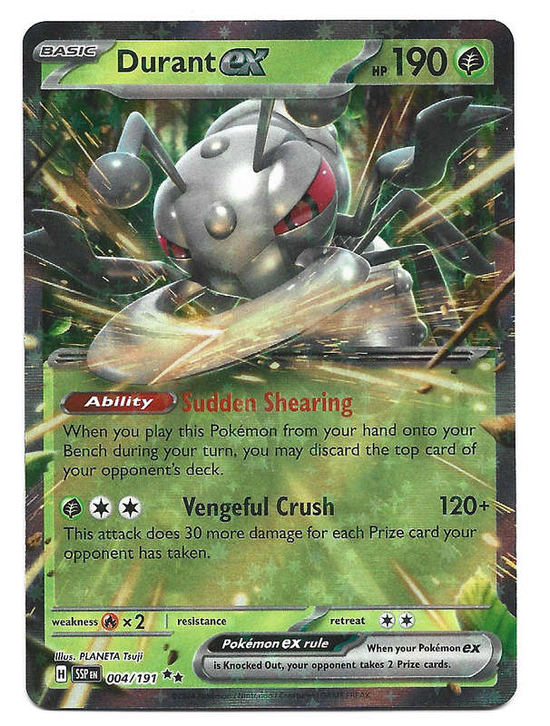 DURANT EX  - POKEMON TCG SURGING SPARKS  DOUBLE RARE  4/191 TRADING CARD