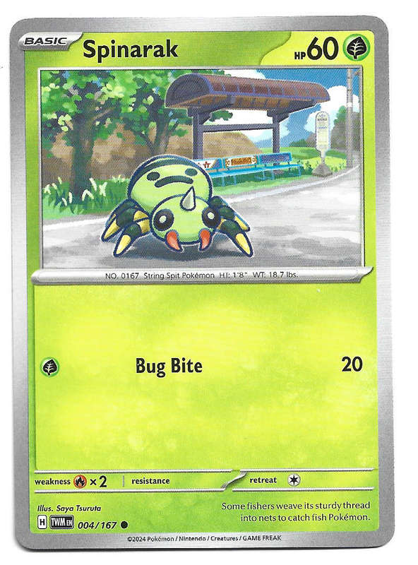 SPINARAK - COMMON  4/167  POKEMON TCG TWILIGHT MASQUERADE TRADING CARD