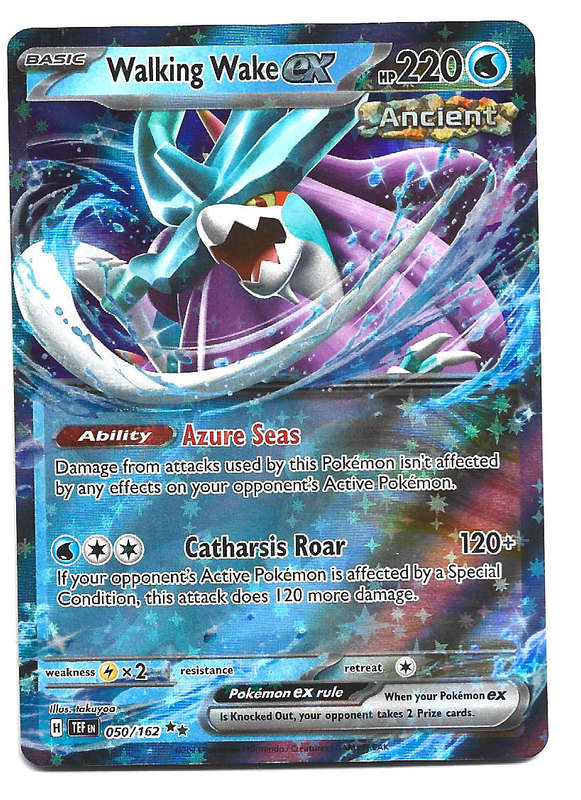 WALKING WAKE EX -  HOLO D/RARE  50/162  POKEMON TCG TEMPORAL FORCES TRADING CARD