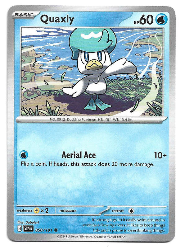 QUAXLY  - COMMON  50/191 POKEMON TCG SURGING SPARKS TRADING CARD