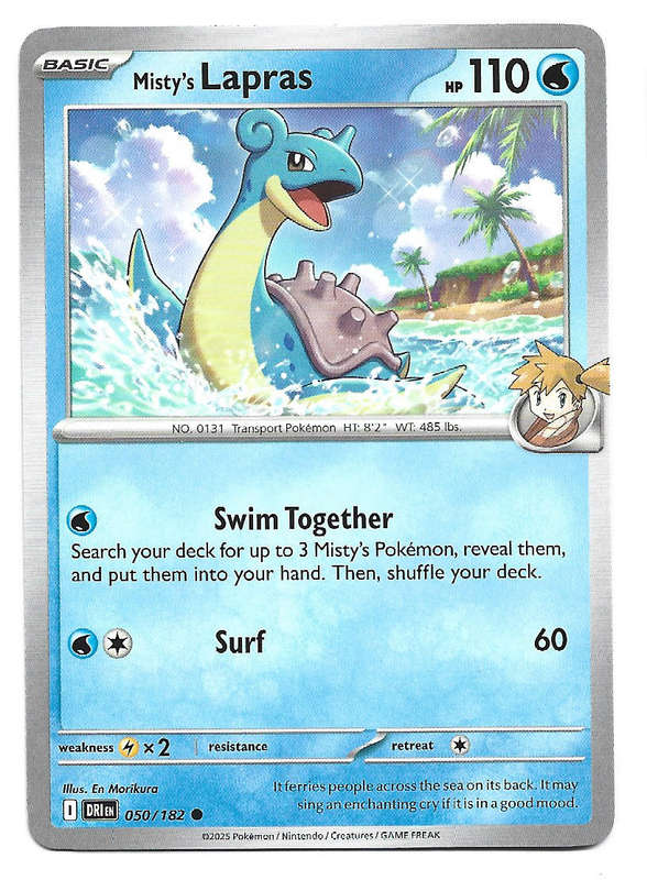 MISTY's LAPRAS - COMMON  50/182  POKEMON TCG DESTINED RIVALS TRADING CARD
