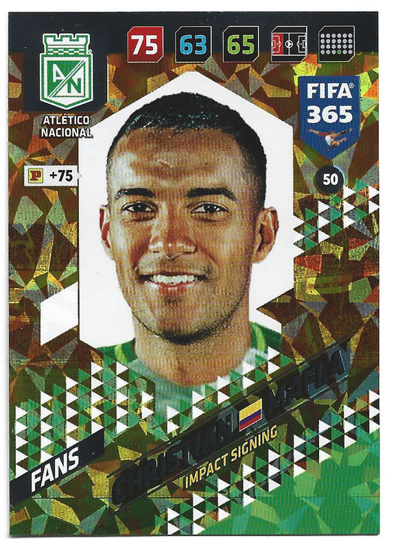 CHRISTIAN MAFLA - PANINI FIFA 365 COLLECTION 2018  - FOIL `IMPACT SIGNING` TRADING CARD 50